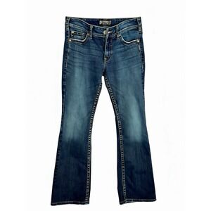 Silver,Jeans,Womens,W31 L34, Suki Surplus Bootcut, Dark Wash Contrast Stitching